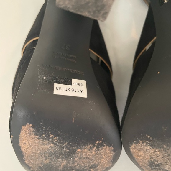 Gold and Black Dolce and Gabbana leather platforms - Picture 8 of 12